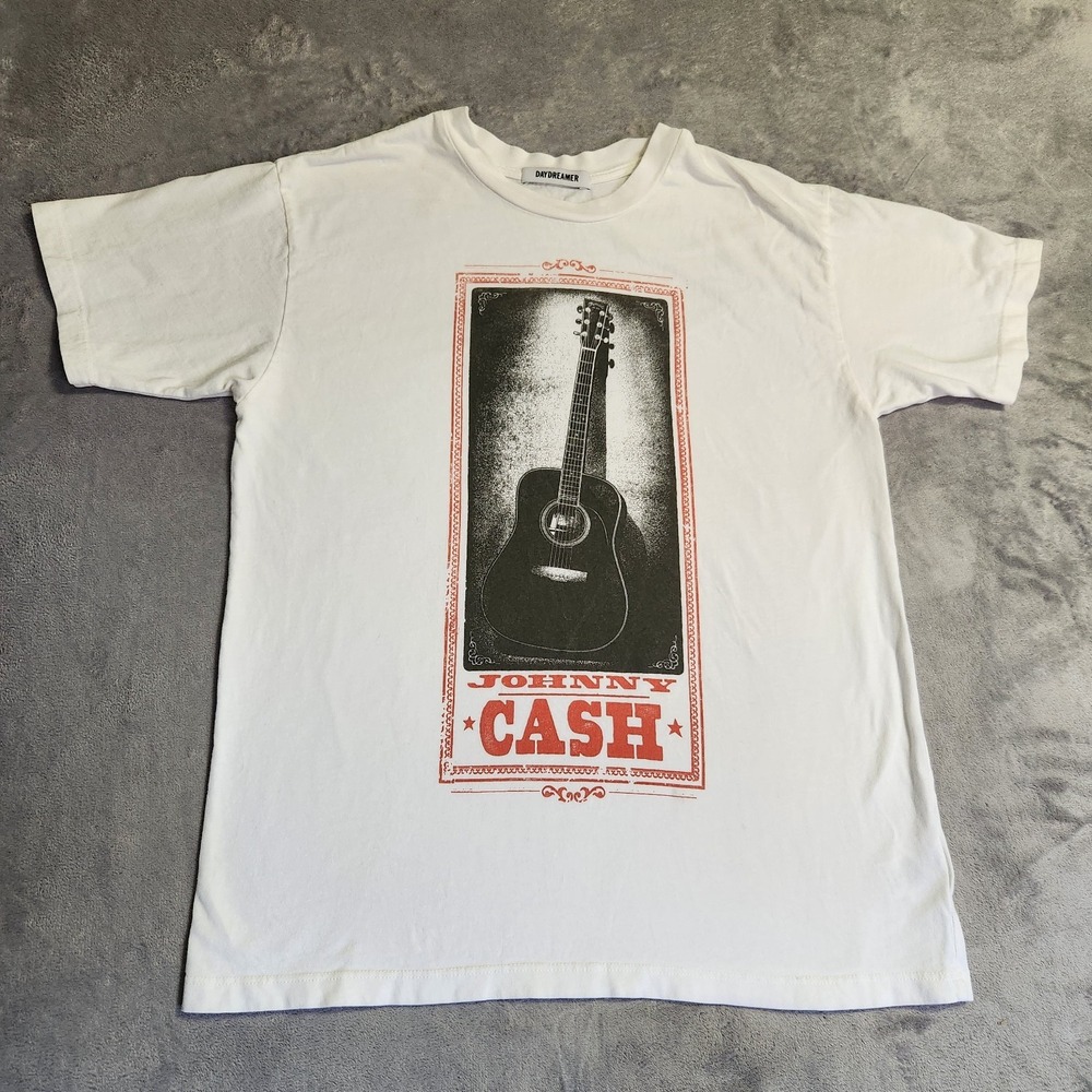 Daydreamer Johnny Cash Guitar Cotton Short Sleeves Western Tee Shirt T-Shirt M